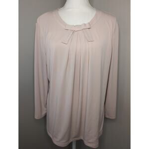 Karl Lagerfeld Paris coquette feminine pink bow blouse XL